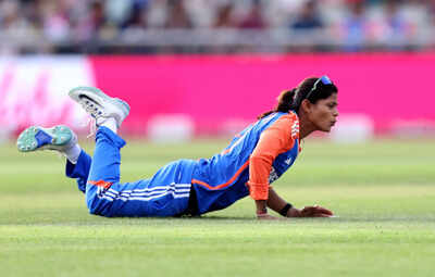 IND vs ENG: Radha Yadav pulls off a stunning catch to dismiss Amy Jones – Watch | Cricket News