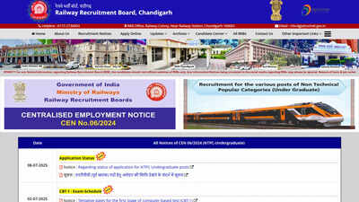 RRB NTPC UG admit card 2025: City intimation link now live, hall ticket on August 3 at rrbapply.gov.in