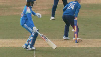 Bat in the air, foot in the air: Harleen Deol run out in unbelievable fashion; India win by 4 wickets | Cricket News