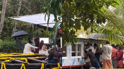 Chiranjeevi, Nayanthara spotted shooting a scene in Kerala in traditional outfits for Anil Ravipudi’s movie; video leaks online | Telugu Movie News