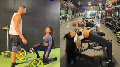 Klay Thompson and fiancee Megan Thee Stallion take couple goals to the gym, end session with a kiss | NBA News