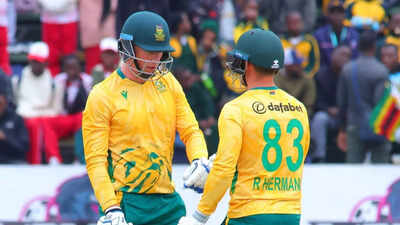 Tri-series | ZIM vs SA: Rubin Hermann and Rassie van der Dussen help South Africa beat Zimbabwe | Cricket News