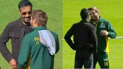 India vs Pakistan row! Shahid Afridi-Ajay Devgn viral image from WCL sparks controversy: What really happened? | Cricket News