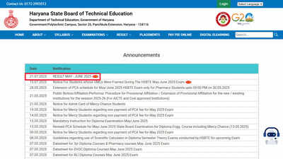 HSBTE results 2025 May–June released at hsbte.org.in; check direct link here