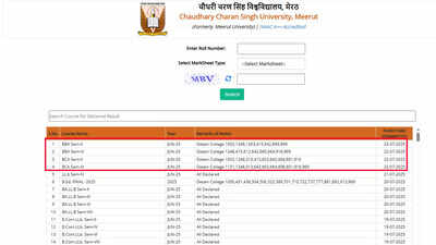 CCSU Result 2025: Chaudhary Charan Singh University BBA & BCA June 2025 even semester results out at ccsuniversity.ac.in; check direct link here