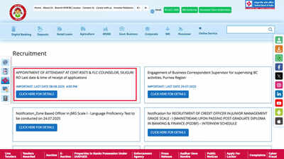Central Bank of India recruitment 2025: Apply for FLC-Counsellor and attendant posts in Siliguri at centralbankofindia.co.in