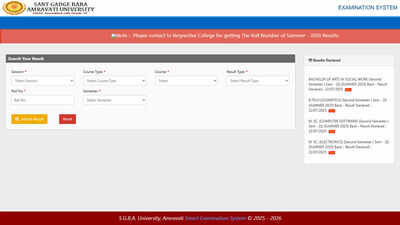 SGBAU UG, PG Summer results 2025: Sant Gadge Baba Amravati University results for BA, B.Tech., M.Sc., LL.B. courses declared at sgbau.ac.in