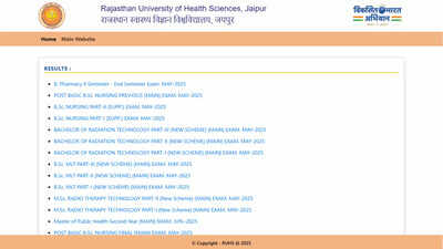 RUHS result 2025 declared: How to check Rajasthan University of Health Sciences exam results for B.Pharmacy, nursing, M.Pharmacy & more at ruhsraj.org.in