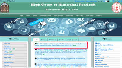 HP High Court clerk result 2025 out at highcourt.hp.gov.in – 32,079 candidates shortlisted