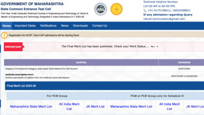 MHT CET 2025 final merit list released for PCM, PCB group: Check direct link and what to do next here
