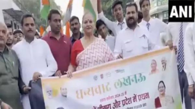 UP: Lucknow celebrates 3rd place in Swachh Survekshan 2024-25 with Tiranga yatra | India News