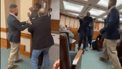 ‘America will rise up against you!’: Texas Democrat dragged out of meeting for yelling, officer falls on him – watch video