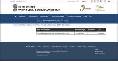 UPSC CAPF admit card 2025 released at upsc.gov.in: Check direct link and how to download here