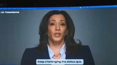 ‘Stay in the fight’: Kamala Harris urges young voters as she skips in-person address, sends taped message