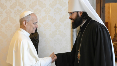 Pope receives high-ranking Russian Orthodox cleric
