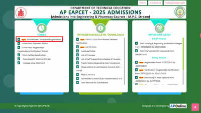 AP EAPCET 2025 final phase counselling open for BE, BTech admissions; register by July 30