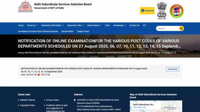 DSSSB exam calendar 2025: CBT schedule for August & September released for various posts at dsssb.delhi.gov.in
