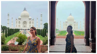 Ananya Panday plays the perfect tourist at the Taj Mahal; teases shoot day with Jackie Shroff – Pics |