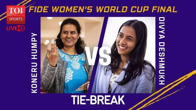 Koneru Humpy vs Divya Deshmukh, Women’s Chess World Cup Final Live: Tie-break to decide champion today, Divya plays white first
