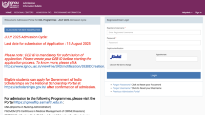 IGNOU July 2025 registration deadline extended again: Check new date, direct link, and steps to register here