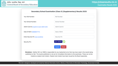 CBSE Class 10 Supplementary Result 2025 released at cbse.gov.in: Check direct link to download marksheet here
