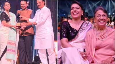 Kajol receives Raj Kapoor Award on her 51st birthday, wears mother Tanuja’s saree, delivers speech in Marathi: ‘Walking the same stage my mother once did’ |