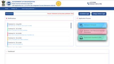 MHT CET 2025 round 1 seat allotment list for 5-year integrated LLB programme released: Direct link to download here