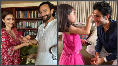 Soha Ali Khan celebrates Raksha Bandhan with Saif Ali Khan; Inaaya ties rakhi to Ibrahim Ali Khan – See photos |