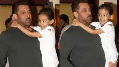 Salman Khan proves he’s the best ‘Mamu’ as he carries adorable niece Ayat in his arms: Pics | Hindi Movie News