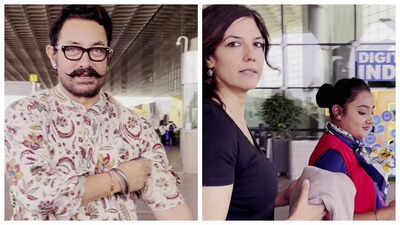 Aamir Khan is all smiles as he jets out of city with girlfriend Gauri Spratt ahead of ‘Coolie’ release |