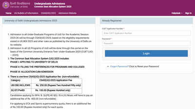 DU CSAS UG 2025: Acceptance window open for third round seat allocation at ugadmission.uod.ac.in