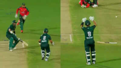 Watch: Angry Pakistan Shaheens player throws bat, yells at partner after horrible run out | Cricket News