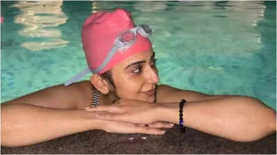 Rakul Preet Singh celebrates first day of new project with relaxing swim – see photo | Hindi Movie News
