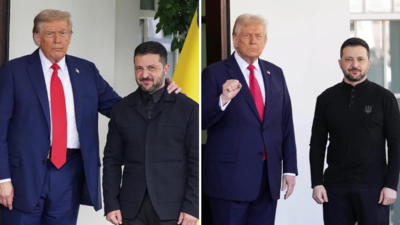 Zelenskyy at White House: Ukraine President skips formal suit, wears black jacket; meets Trump, European leaders