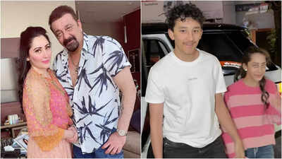 Sanjay Dutt and Maanayata’s twins Shahraan and Iqra spotted in Bandra, fans say they’ve grown into confident and good-looking teenagers |