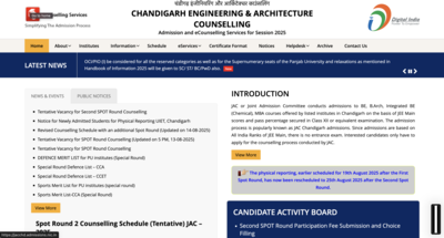 JAC Chandigarh counselling 2025: Choice filling for spot round 2 begins at jacchd.admissions.nic.in, direct link to apply and other key details here