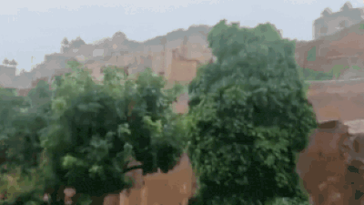 Jaipur: 200-feet-long wall of Amer Fort collapses amid heavy rains – video | India News