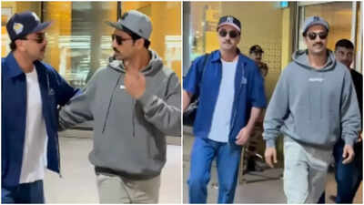 ‘Love & War’: Ranbir Kapoor and Vicky Kaushal share a warm hug as they return to Mumbai after shoot |