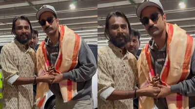 Vicky Kaushal removes his shoes before accepting Chhatrapati Sambhaji Maharaj’s murti; fans praise his ‘sanskar’ and humble gesture | Hindi Movie News