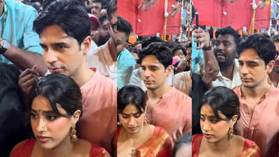 Janhvi Kapoor appears uneasy at crowded Ganpati pandal; fans express concern: ‘Can feel her discomfort’ | Hindi Movie News