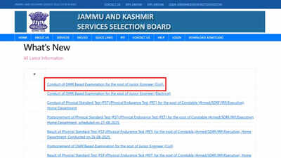 JKSSB announces new JE exam dates for Civil and Electrical branches in 2025