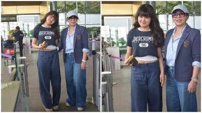 Mahima Chaudhry and Ariana Mukherjee win hearts at airport, fans call Ariana ‘carbon copy of Mahima’ | Hindi Movie News