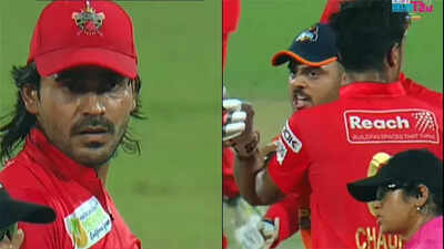 Watch: Tempers run high! Nitish Rana and Dignesh Rathi nearly come to blows in fiery DPL clash | Cricket News