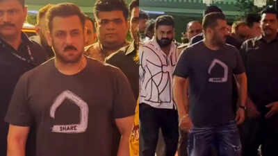 Salman Khan arrives for Ganpati darshan with Z+ security; keeps his look casual yet stylish: PICS | Hindi Movie News