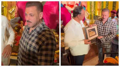 Salman Khan seeks blessings from Ganpati Bappa at Maharashtra minister Ashish Shelar’s residence under Z+ security – WATCH |