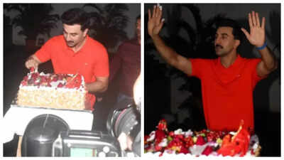 ‘Building wale allow nahi karte’: Ranbir Kapoor cuts cake with media, urges paparazzi not to enter his residential complex |