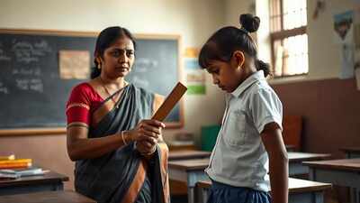 Teacher who made girl do 100 squats sacked, booked | India News