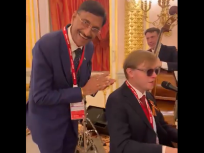 ‘Mera Joota Hai Japani’ strikes a chord at Putin’s Victory Day reception in Moscow; MoS Defence Sanjay Seth shares video | Watch | India News