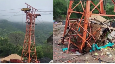 Gujarat tragedy: 6 dead after cargo ropeway cable snaps near Pavagadh Hill temple; rescue ops on | India News