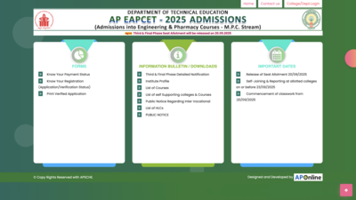 AP EAMCET 2025 phase 3 and final seat allotment on this date: Check college reporting details here